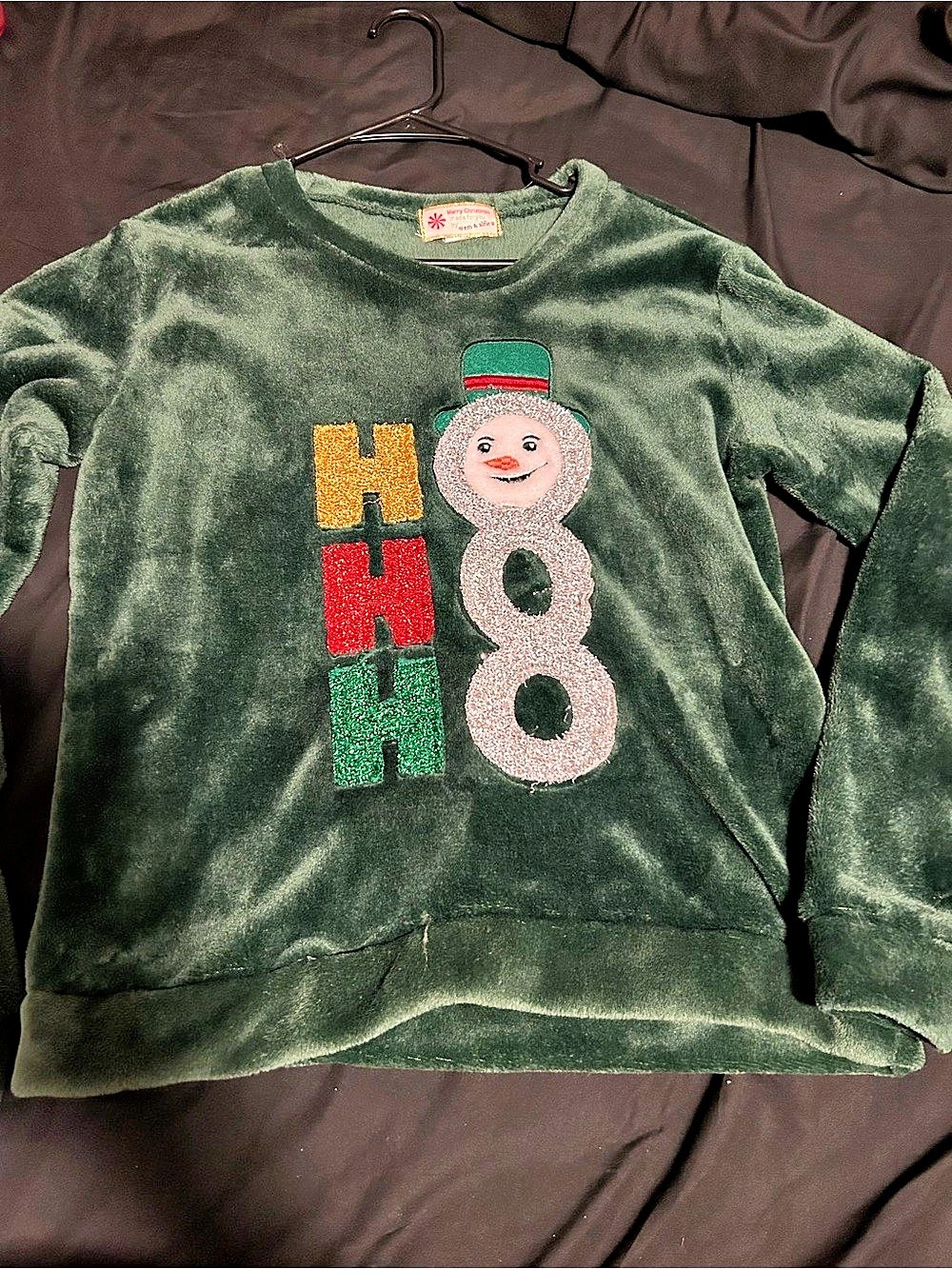 Merry Christmas from Target Snowman Graphic Velour Sweatshirt Size Medium (8)